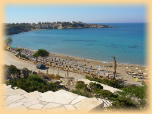 The above is a picture of Coral Bay Beach in Cyprus early morning