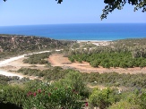 The picture shows the view from the Last Castle Restaurant